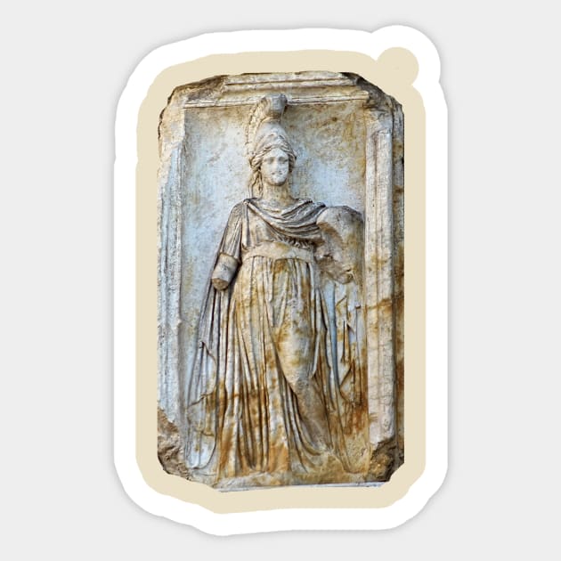 Roman Goddess Minerva Statue Temple Sticker by oknoki